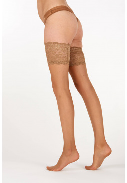 10 Denier Lace Top Hold Ups - Nude